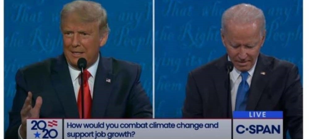 唐纳德·特朗普总统和乔·拜登谈论了气候变化和可再生能源